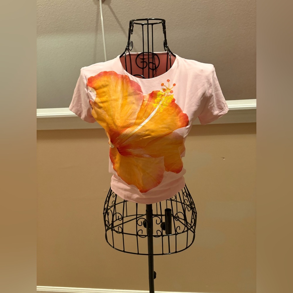 Hibiscus Pink Baby Tee